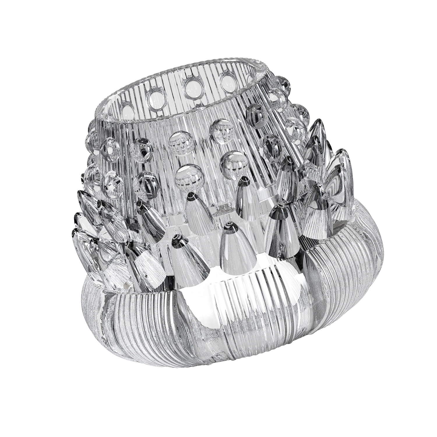 1.96" x 1.18" Transparent Delay Penis Sleeve — Pagoda-Shaped Testicle & Sperm-Locking Ring