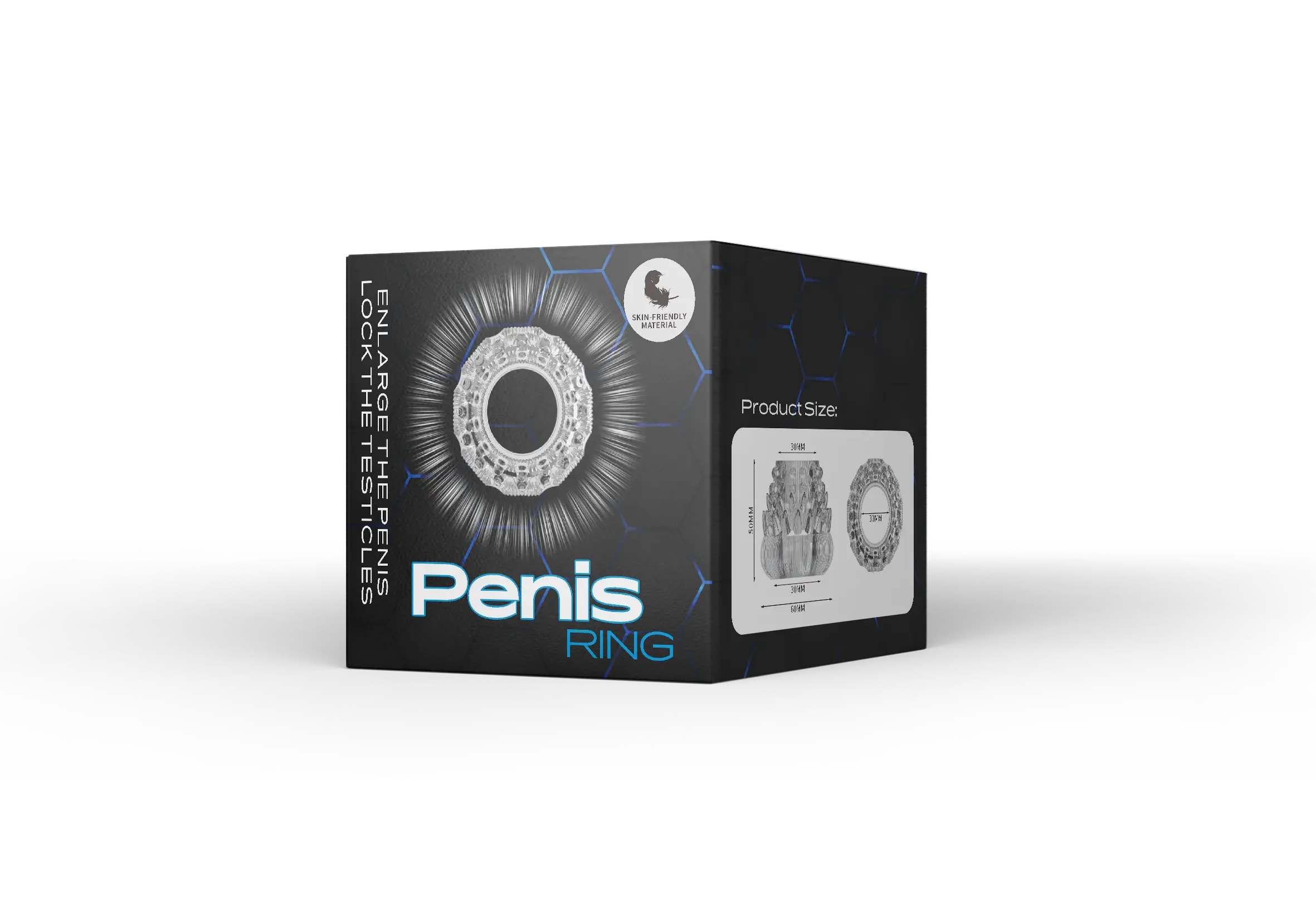 1.96" x 1.18" Transparent Delay Penis Sleeve — Pagoda-Shaped Testicle & Sperm-Locking Ring