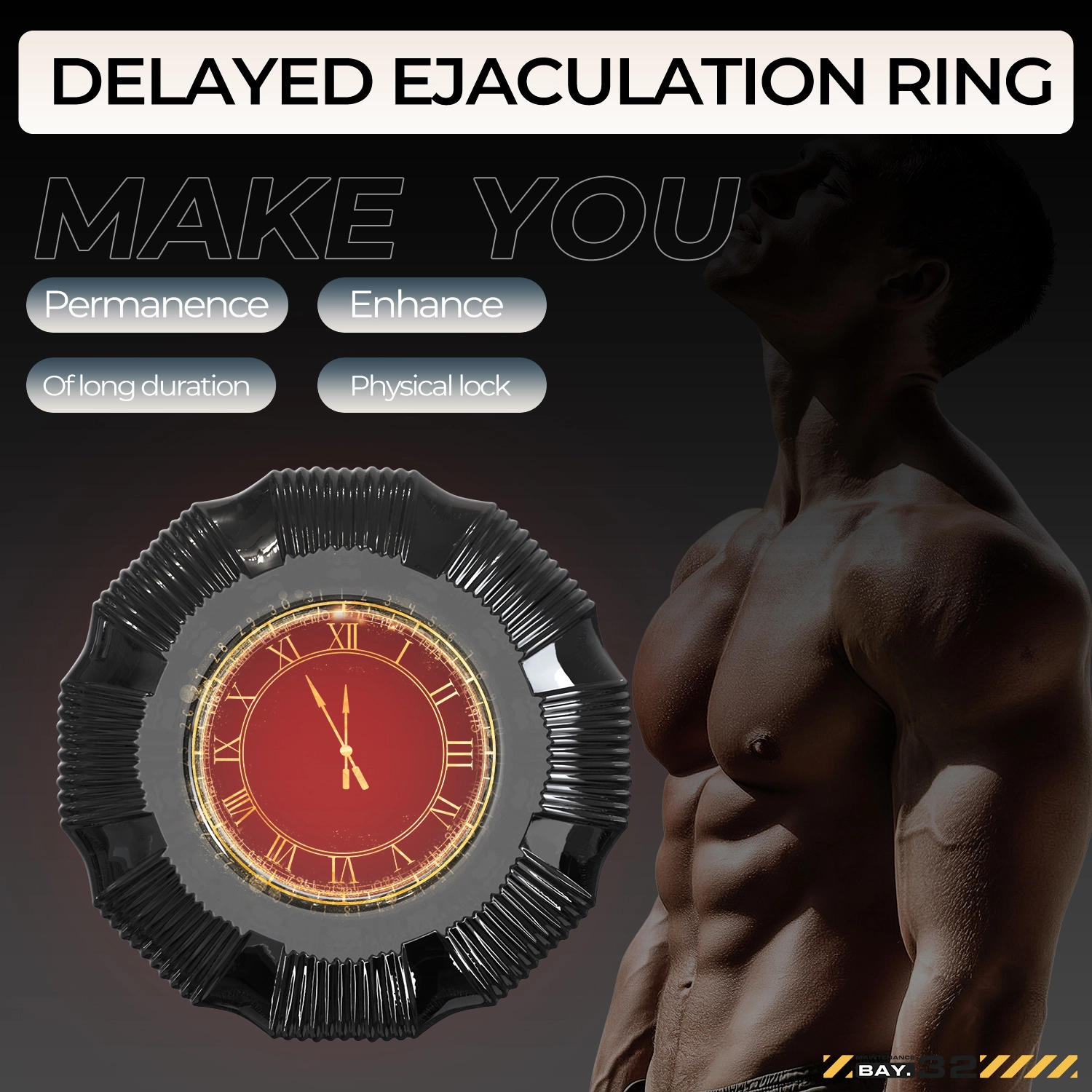 1.96" x 1.18" Transparent Delay Penis Sleeve — Pagoda-Shaped Testicle & Sperm-Locking Ring