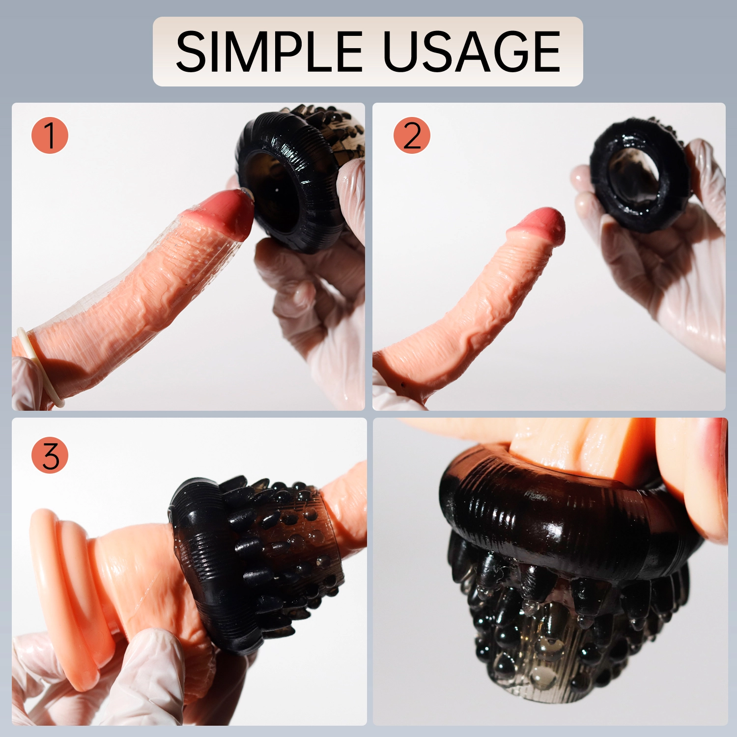 1.96" x 1.18" Transparent Delay Penis Sleeve — Pagoda-Shaped Testicle & Sperm-Locking Ring