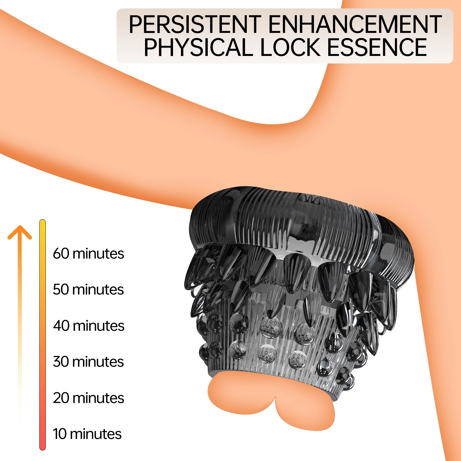 1.96" x 1.18" Transparent Delay Penis Sleeve — Pagoda-Shaped Testicle & Sperm-Locking Ring