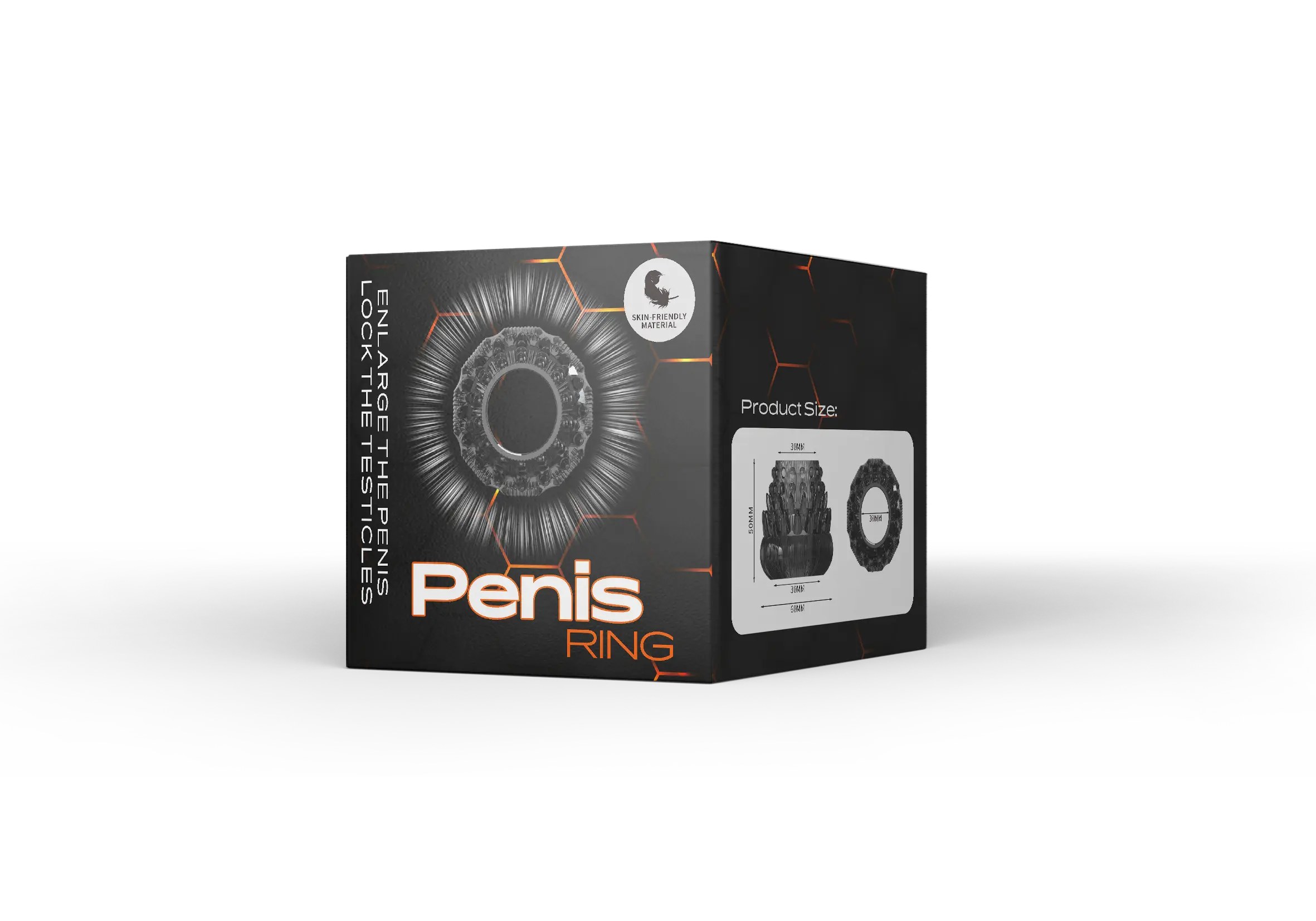 1.96" x 1.18" Transparent Delay Penis Sleeve — Pagoda-Shaped Testicle & Sperm-Locking Ring
