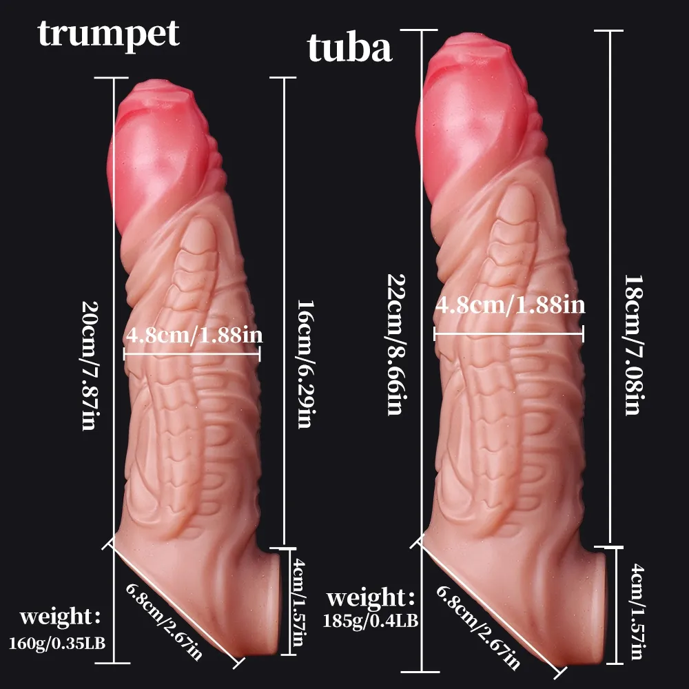 8.66 x 1.88 inch Fantasy Dragon Penis Extension Sleeve
