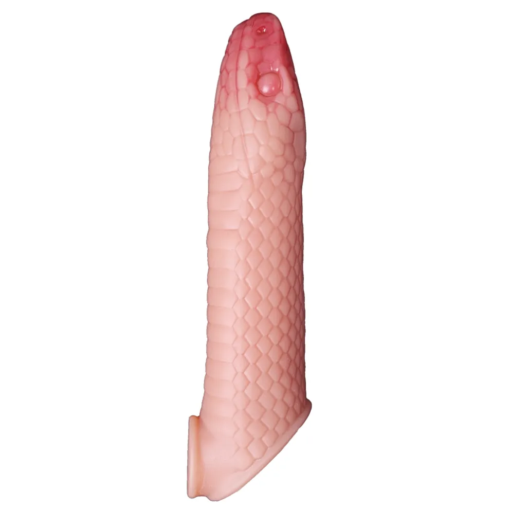8.46 x 1.69-Inch Silicone Snake-Shaped Penis Sleeve Extender