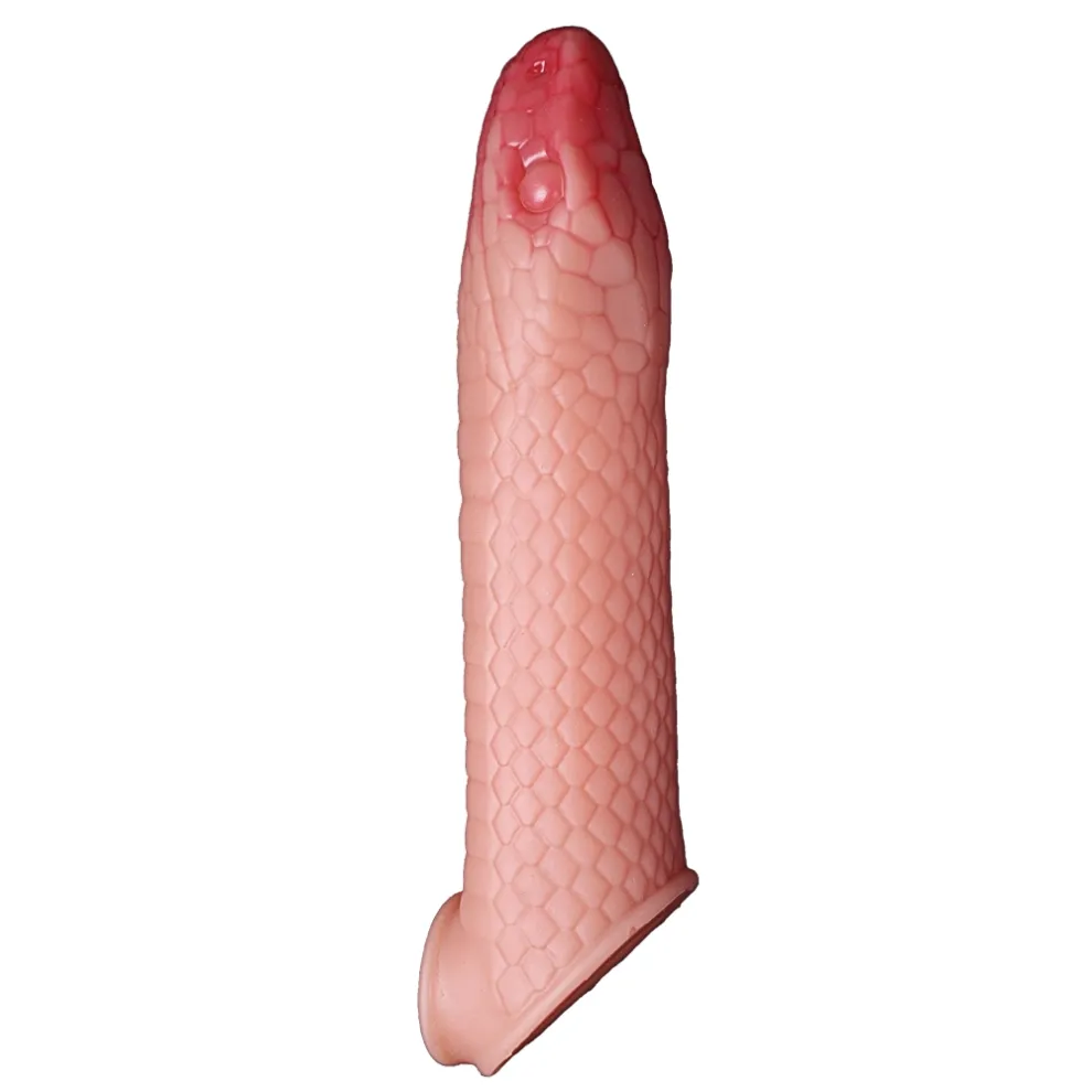 8.46 x 1.69-Inch Silicone Snake-Shaped Penis Sleeve Extender