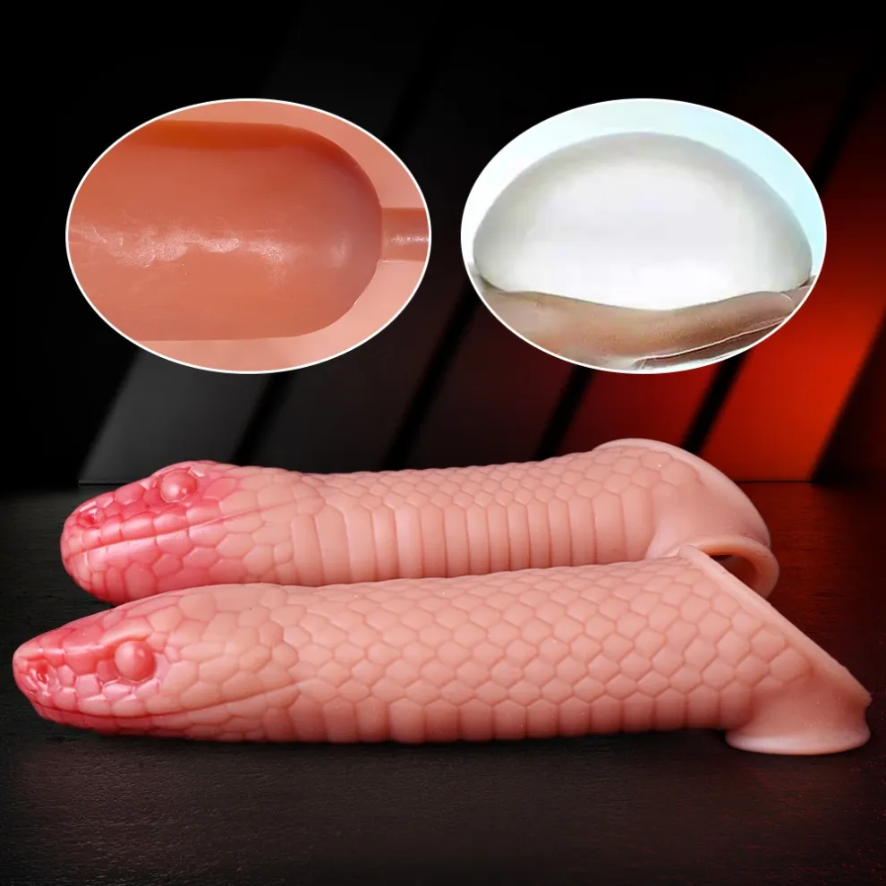 8.46 x 1.69-Inch Silicone Snake-Shaped Penis Sleeve Extender