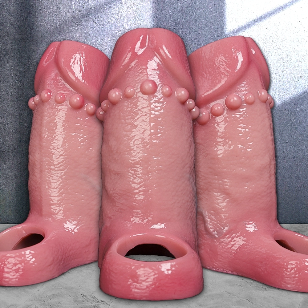Luge 4.8 x 1.9 in Open-Ended Beaded Penis Sleeve