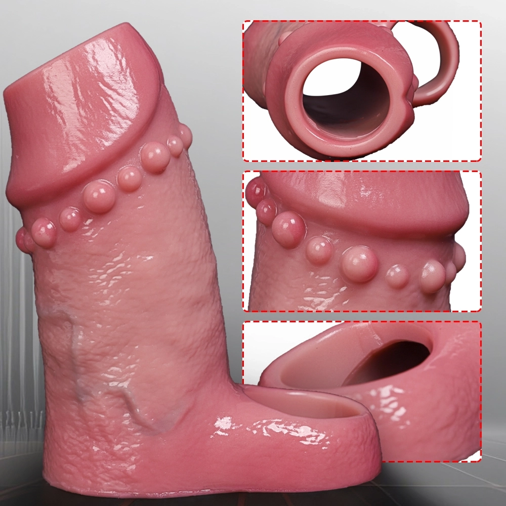Luge 4.8 x 1.9 in Open-Ended Beaded Penis Sleeve
