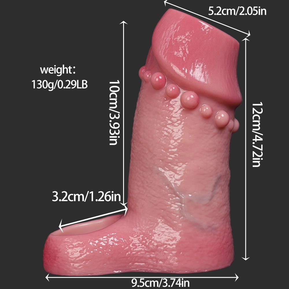 Luge 4.8 x 1.9 in Open-Ended Beaded Penis Sleeve