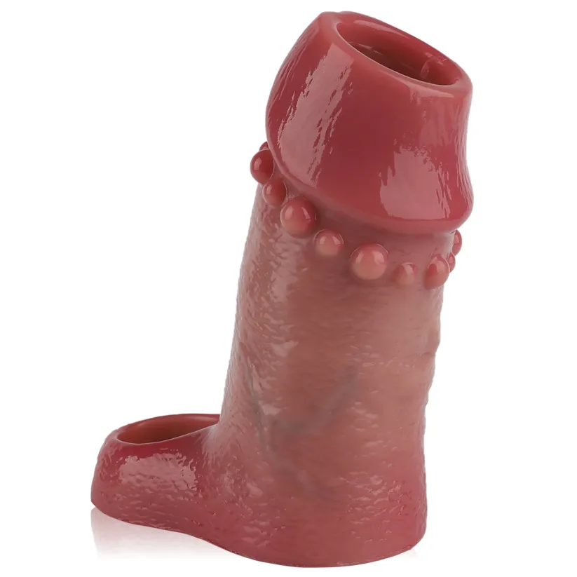 Luge 4.8 x 1.9 in Open-Ended Beaded Penis Sleeve