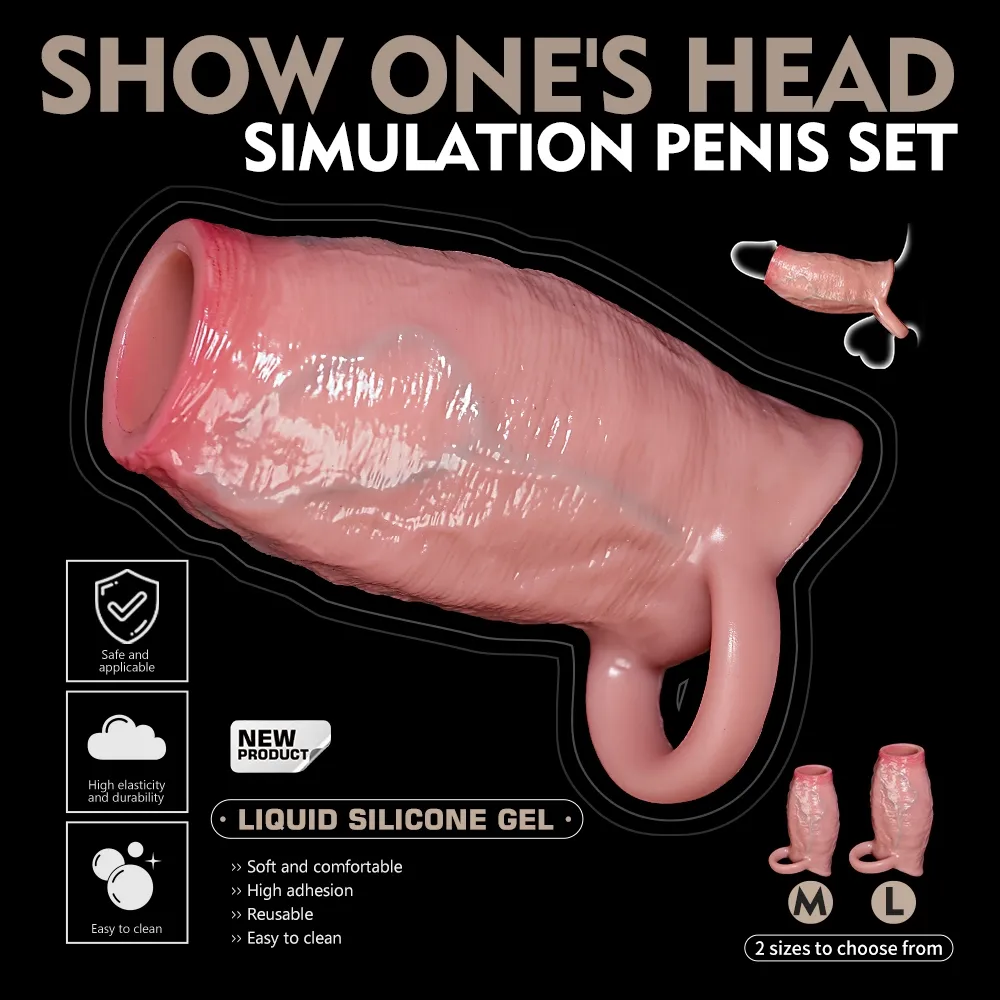 Ding 4.5 x 2.16 Realistic Open-Tip Penis Thickening Sleeve