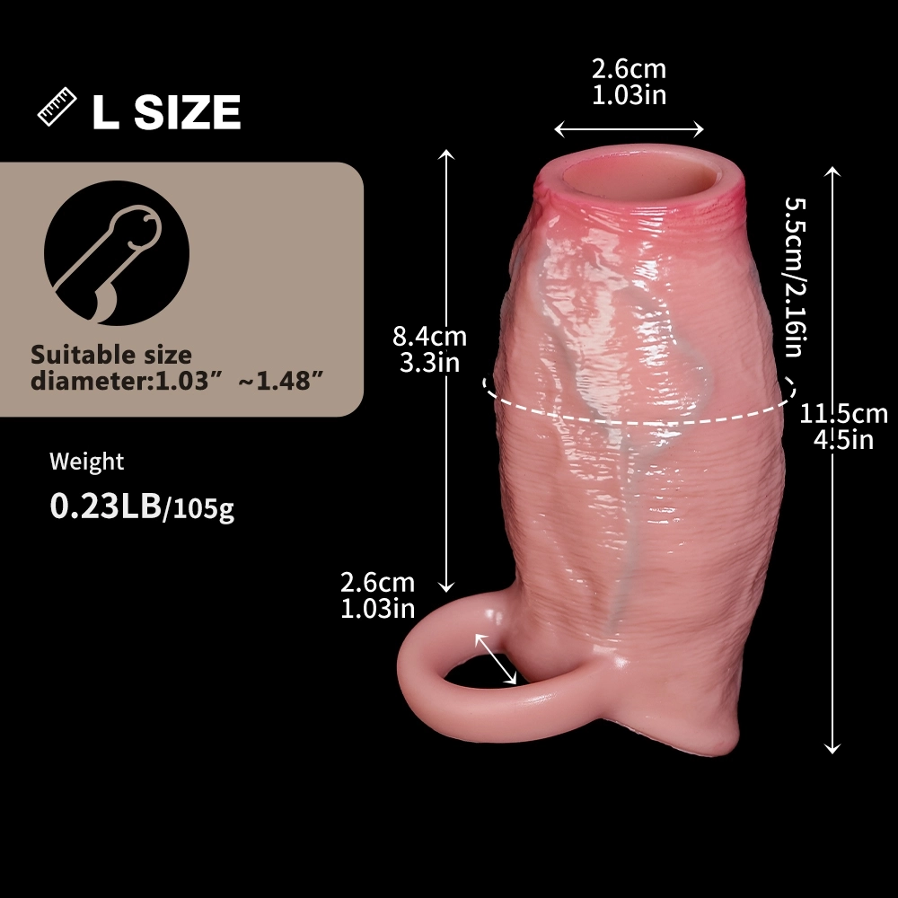 Ding 4.5 x 2.16 Realistic Open-Tip Penis Thickening Sleeve