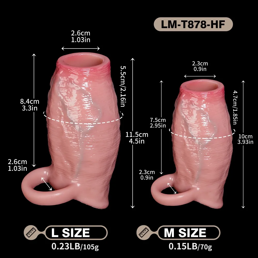 Ding 4.5 x 2.16 Realistic Open-Tip Penis Thickening Sleeve