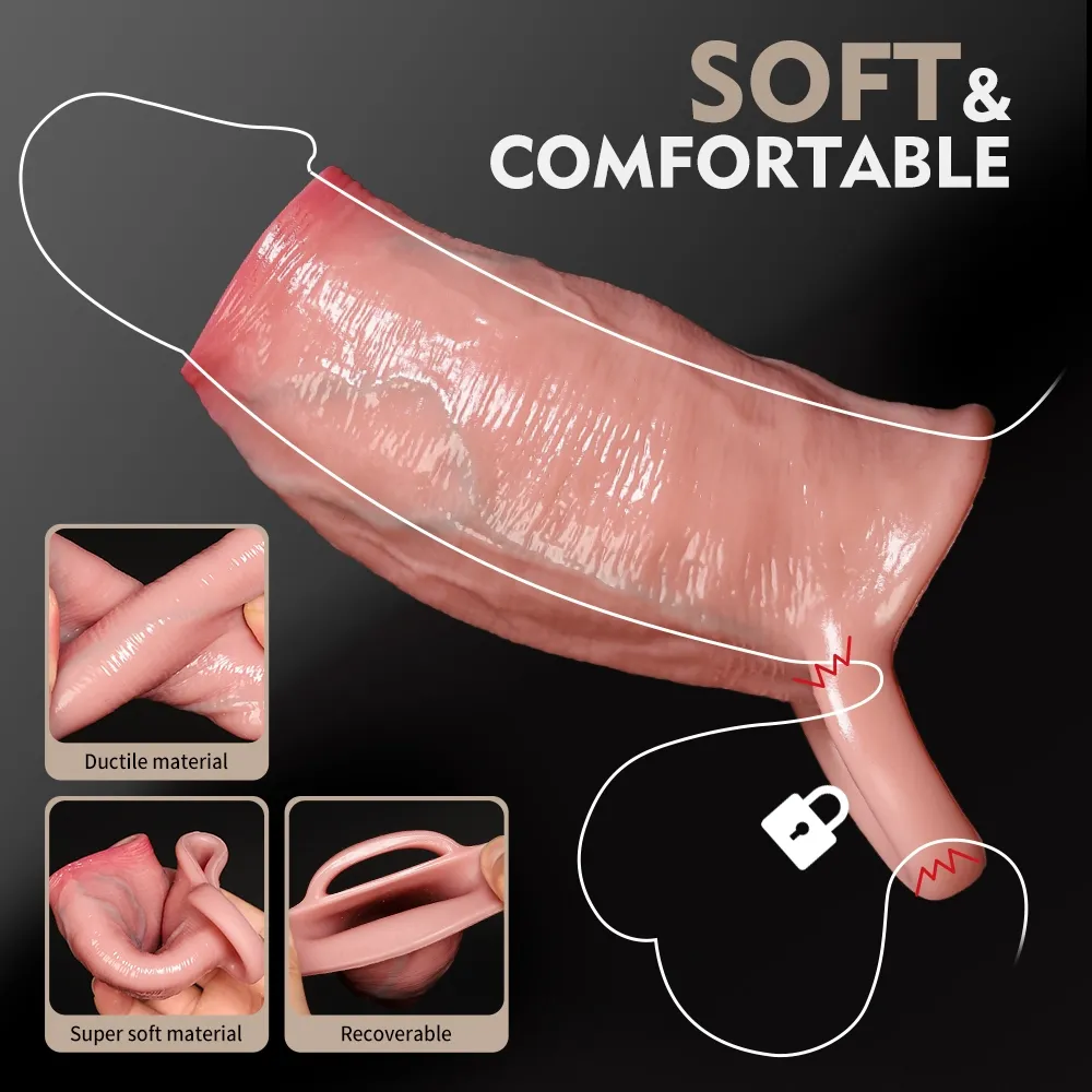 Ding 4.5 x 2.16 Realistic Open-Tip Penis Thickening Sleeve