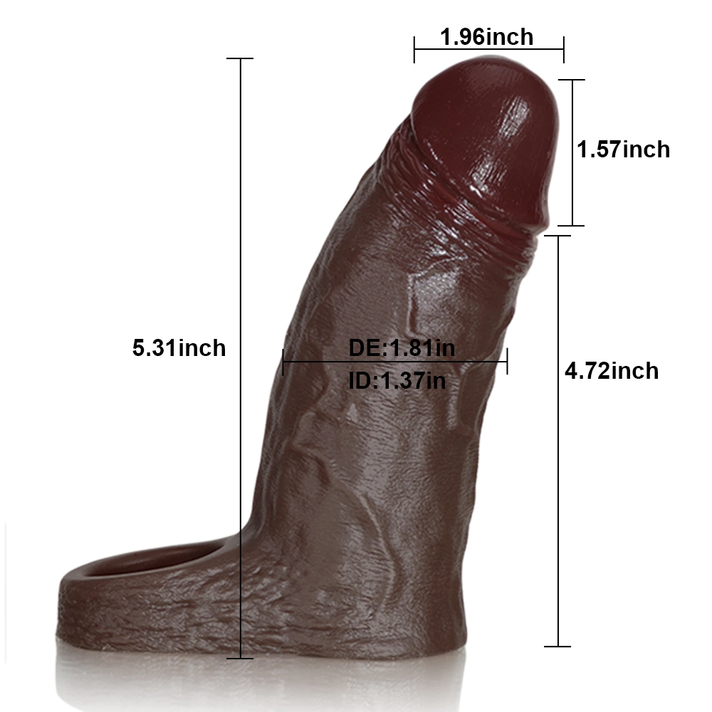 Levi 6.29" x 1.81" Realistic Penis Thickening and Lengthening Sleeve