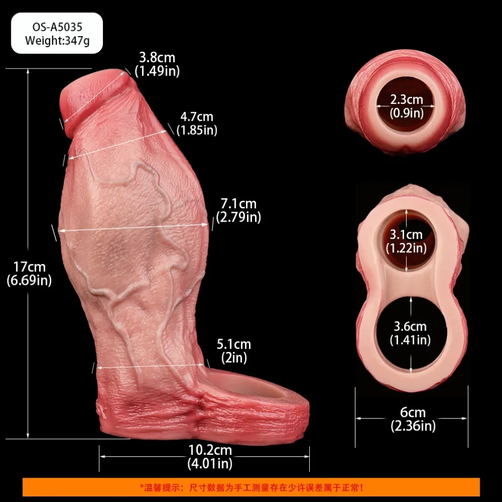 Tom 6.7x2.8 inch Extra Thick Open-Type Coarse Penis Sheath