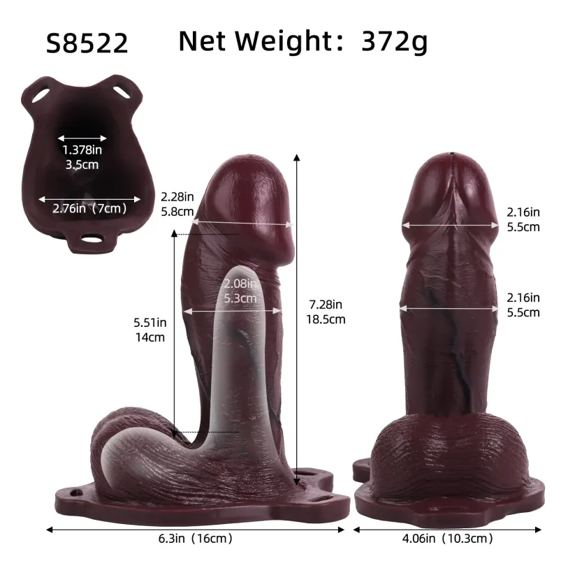 Jk 7.3" x 2.2" Large-Head Strap-On Penis Extension Sleeve
