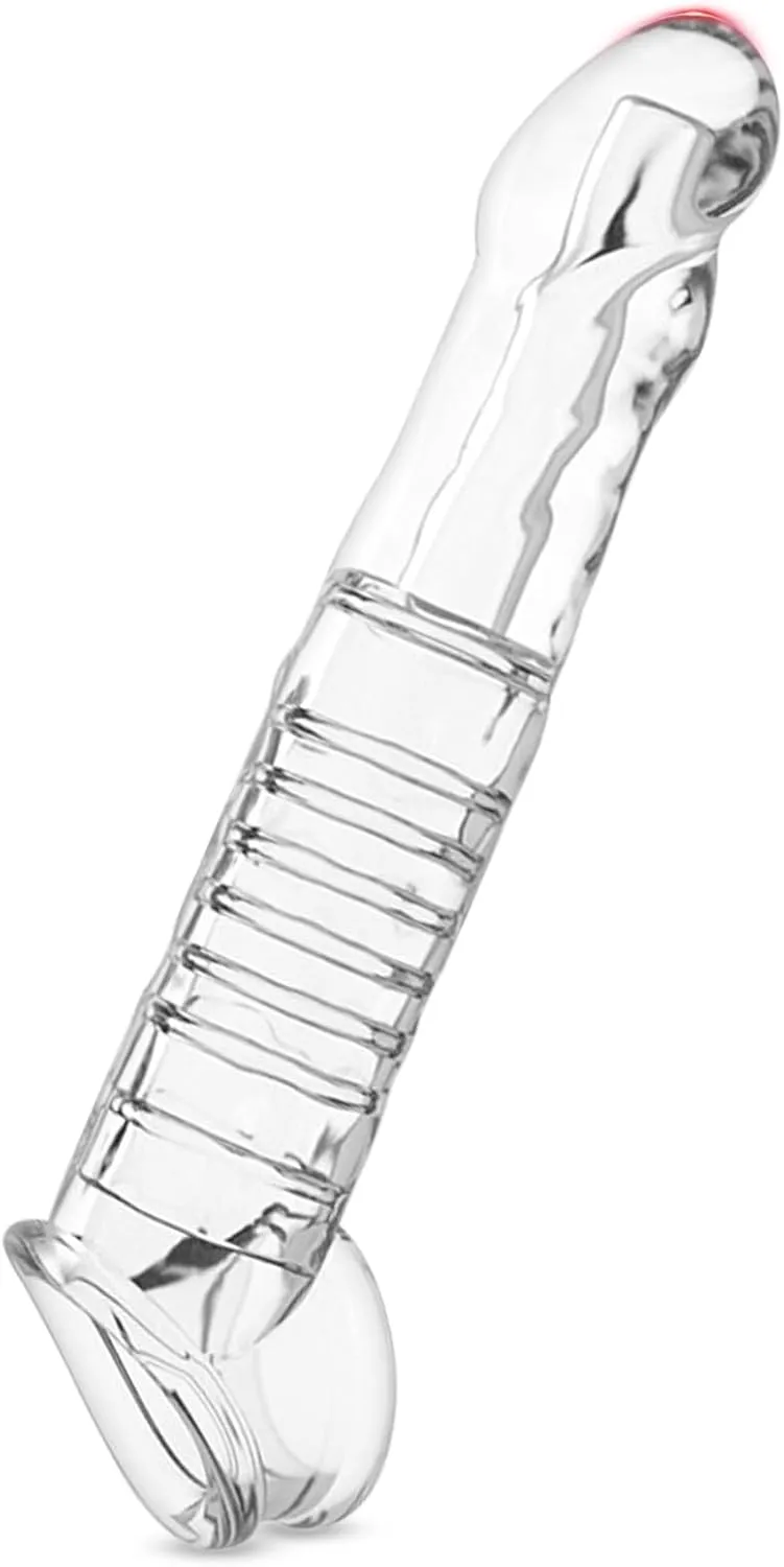 9.64 x 5.5-inch Transparent Penis Extender with Testicle Ring