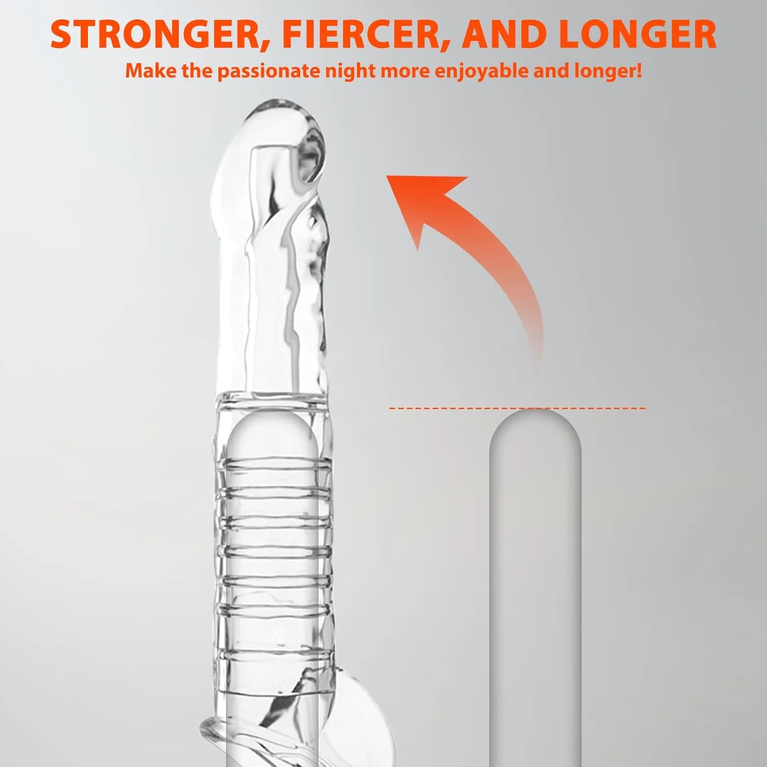 9.64 x 5.5-inch Transparent Penis Extender with Testicle Ring
