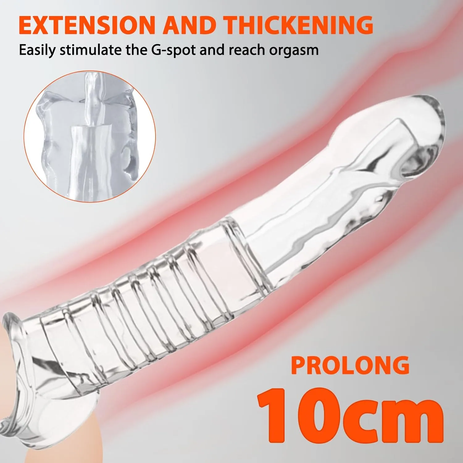 9.64 x 5.5-inch Transparent Penis Extender with Testicle Ring