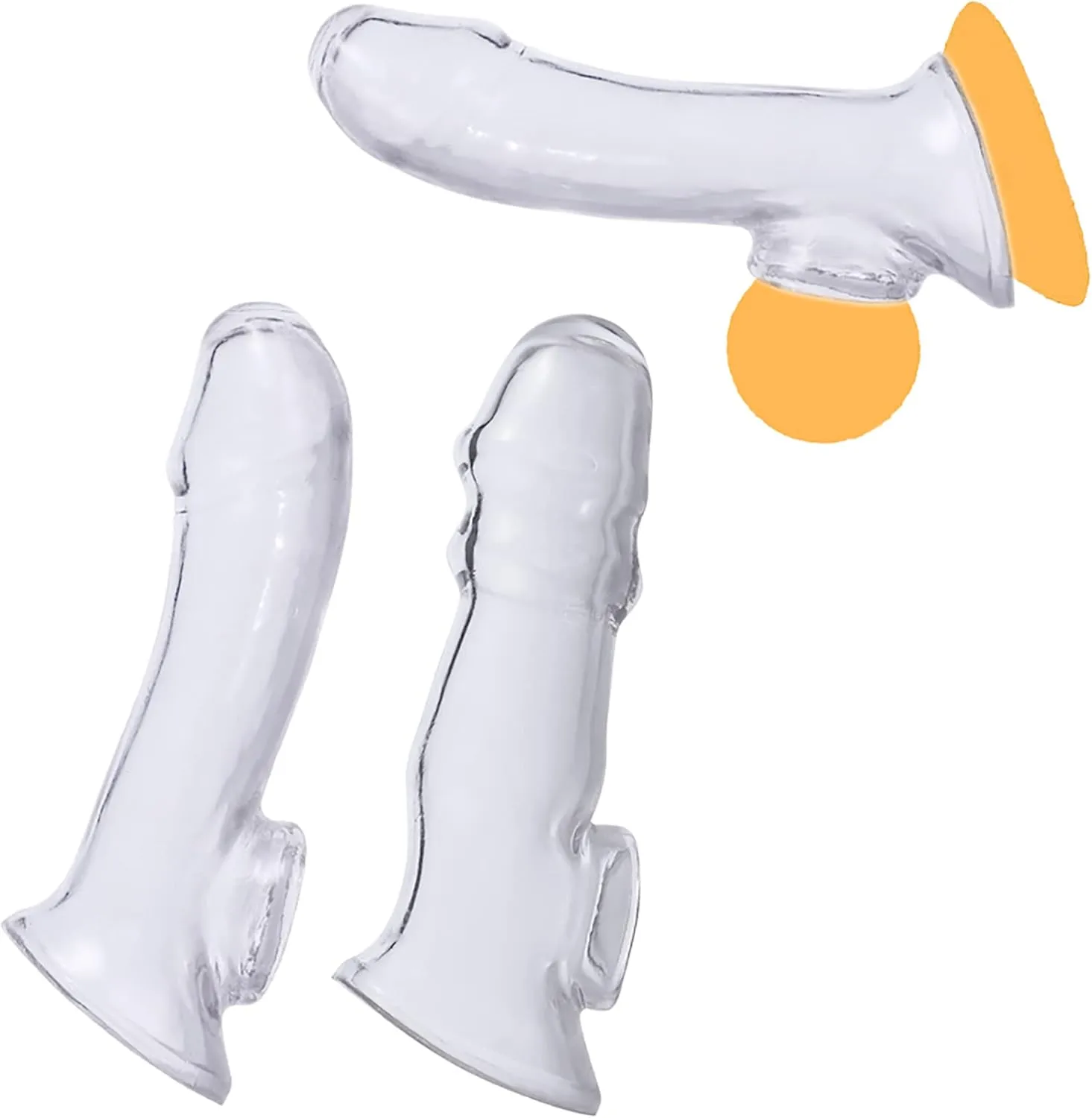 6.29" x 1.96" Clear, Soft Penis Sleeves (2-Pack)