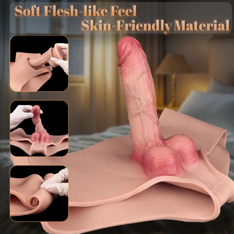 Qier 6.8 x 1.6-inch Four-Corner Wearable Penis Extension Sleeve (Unisex)