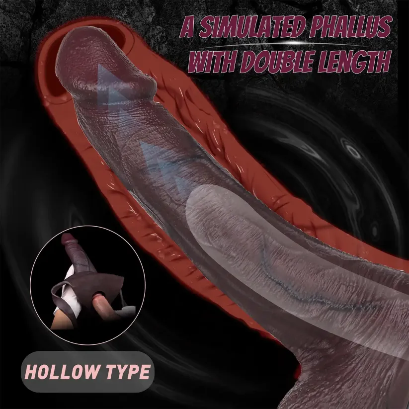 Smu 10 x 2.3-inch Large Black Penis Extension Sleeve with Triangular Strap