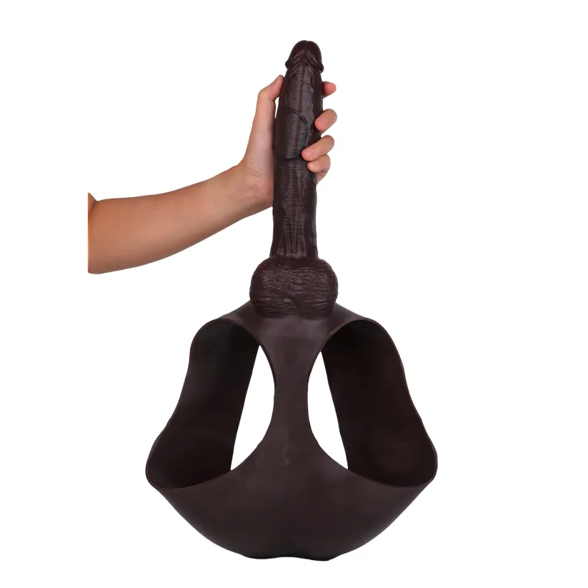 Ber 10 x 2in Wearable Four-Corner Black Giant Penis Extension Sleeve