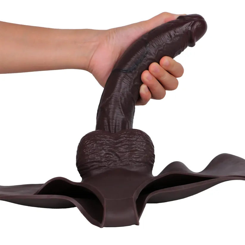 Ber 10 x 2in Wearable Four-Corner Black Giant Penis Extension Sleeve