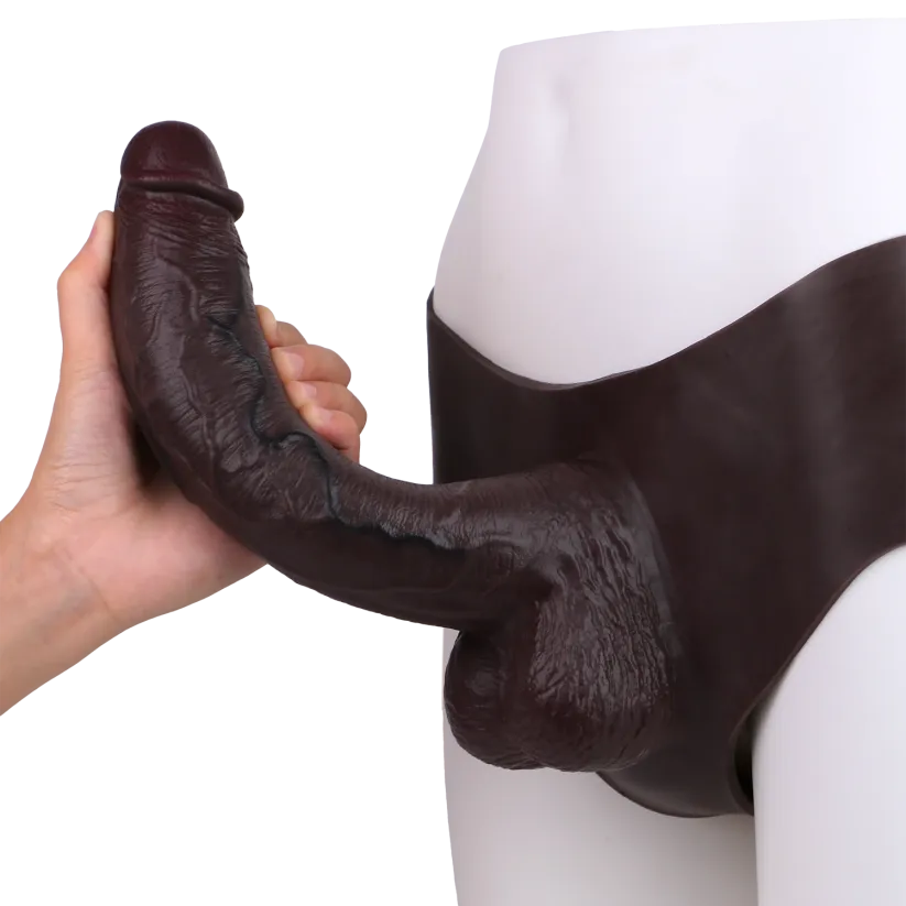 Ber 10 x 2in Wearable Four-Corner Black Giant Penis Extension Sleeve