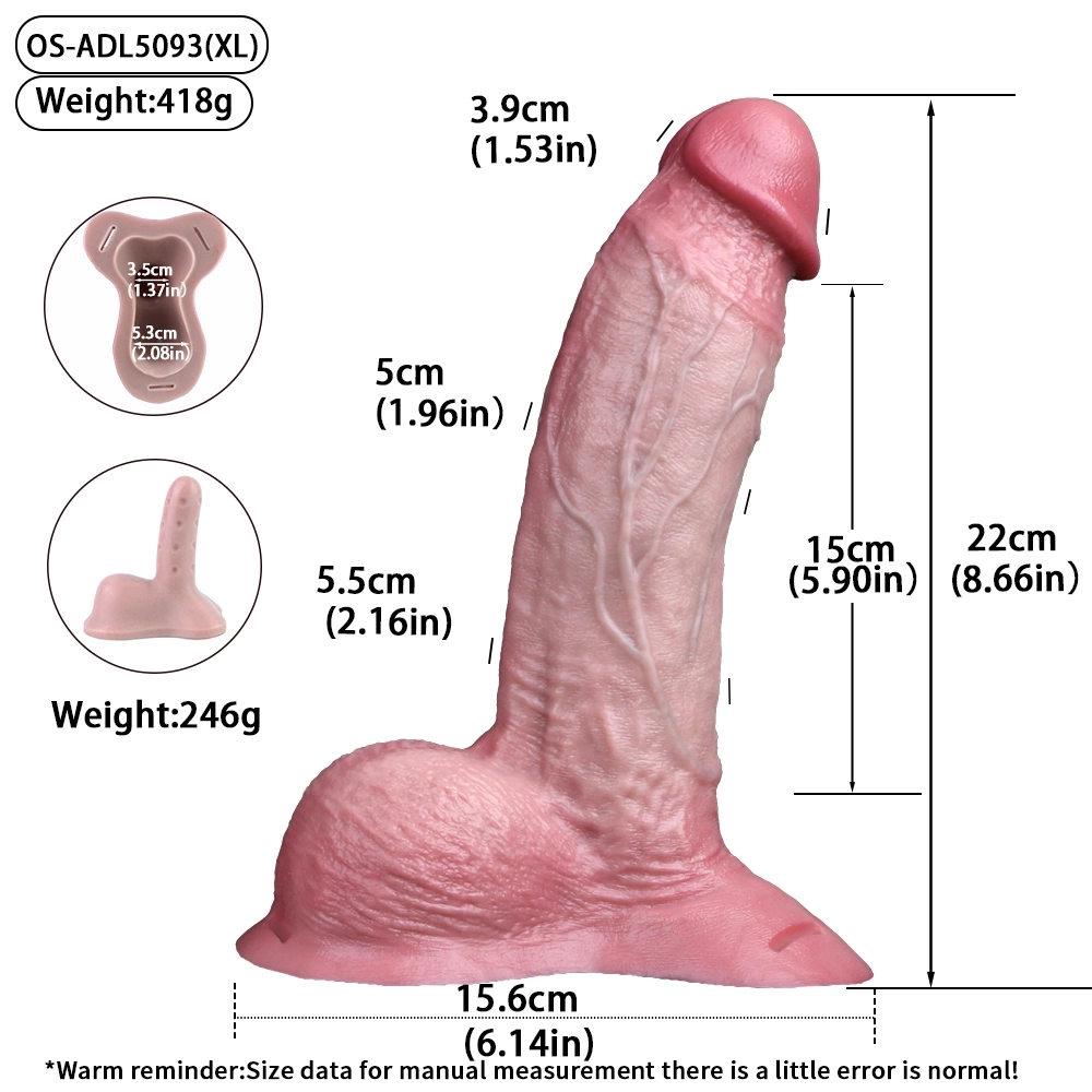 Aber 8.66” x 1.96” Unisex Wearable Strap-On Penis Extender Sleeve