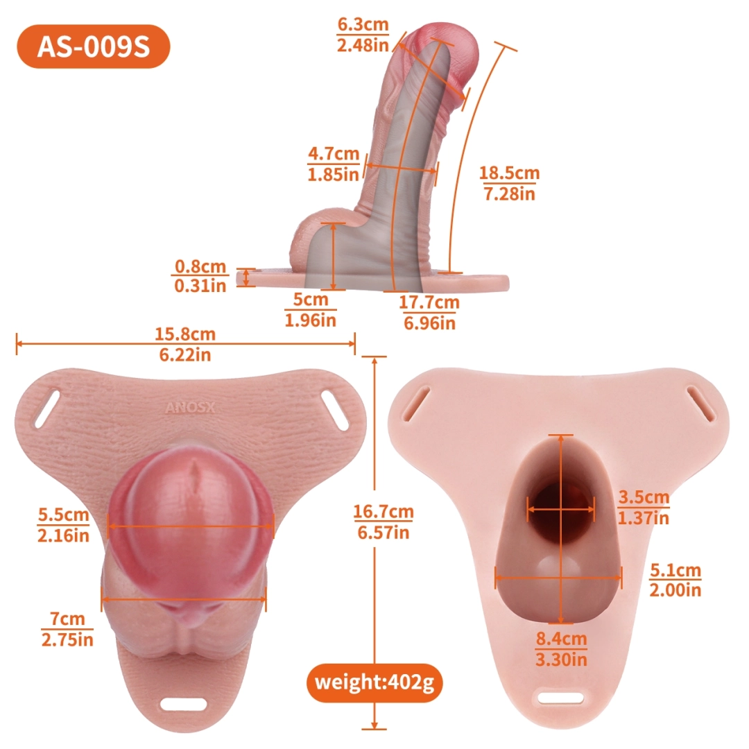 AR 8.85 x 2.56-inch Wearable Strap-On Penis Sleeve — Preferred Choice for ED (Size S/M)