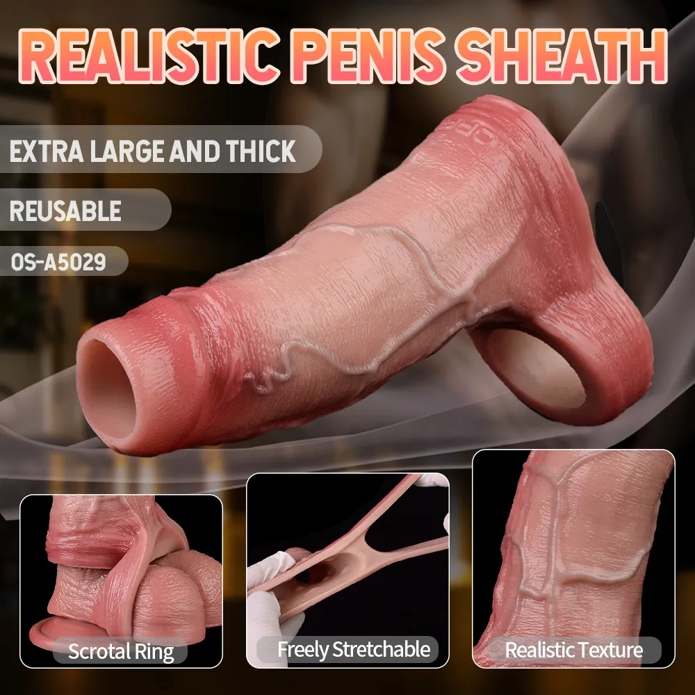Jo 6.42 x 1.73 inch Opening Realistic Penis Enlargement Sheath