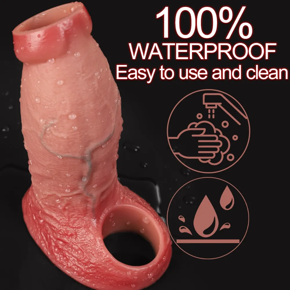 Gmon 5.91 x 2.28 in. Realistic Open-Ended Penis Thickening Sleeve