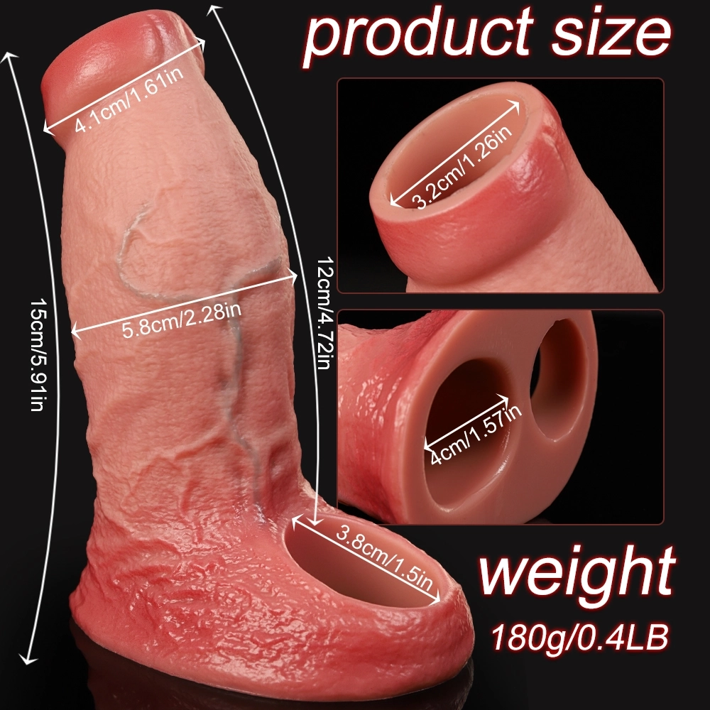 Gmon 5.91 x 2.28 in. Realistic Open-Ended Penis Thickening Sleeve