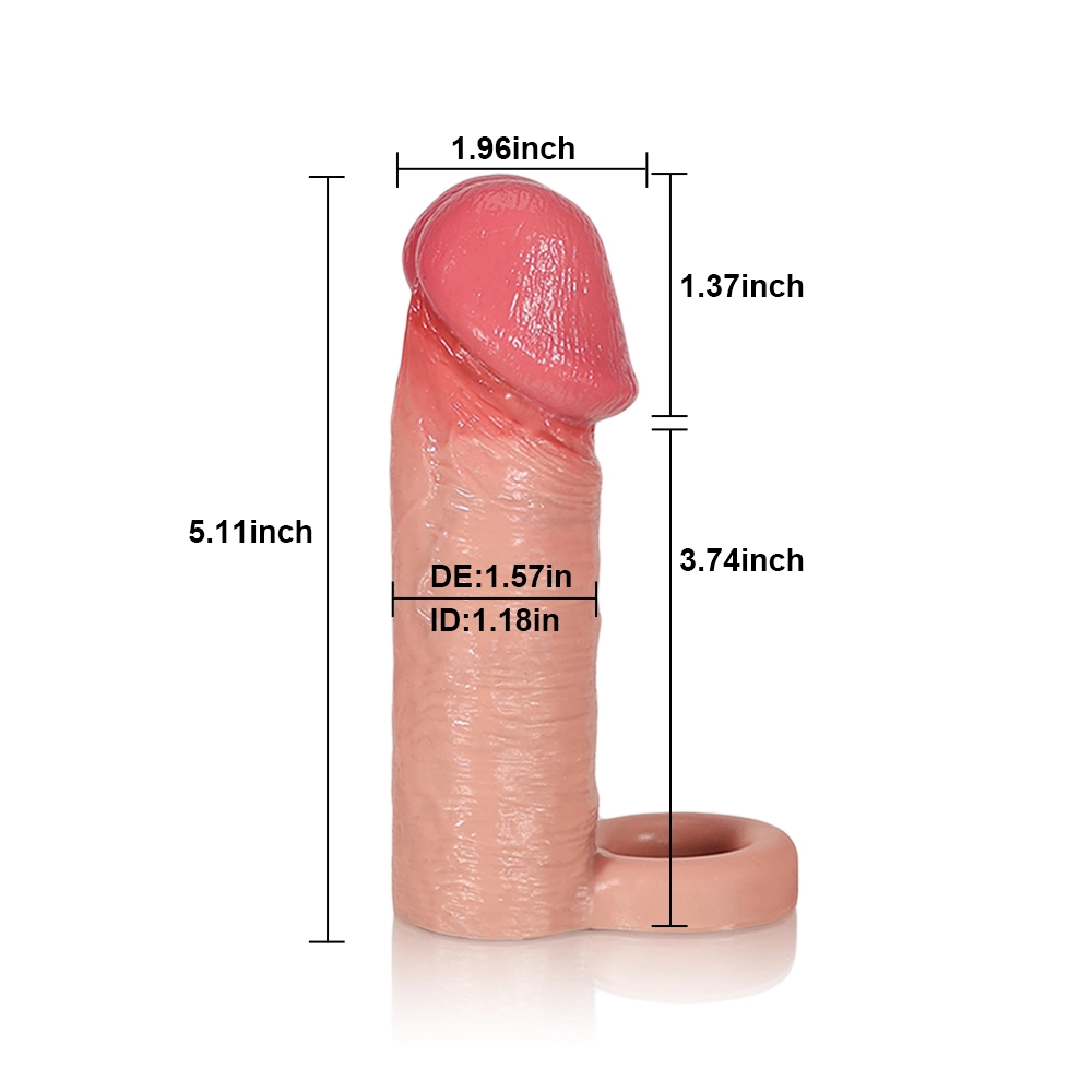 Ryan 6.29" x 1.57" Realistic Penis Extension Sleeve with Reverse Retention Ring