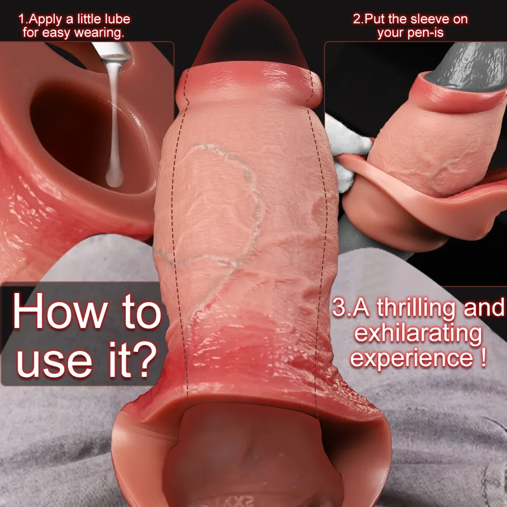Gmon 5.91 x 2.28 in. Realistic Open-Ended Penis Thickening Sleeve