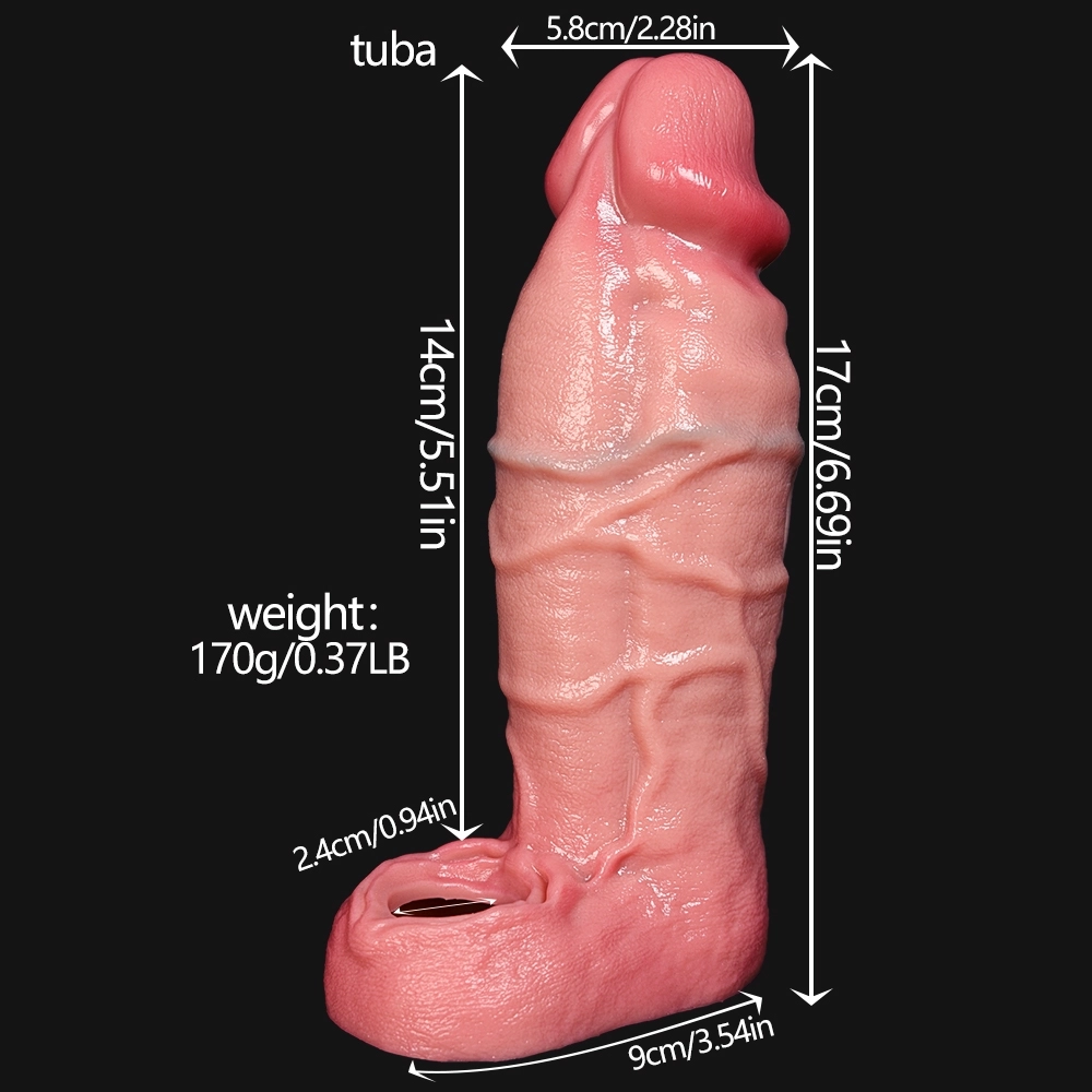 5.7 x 2.1-Inch Realistic Penis Sleeve & Extender