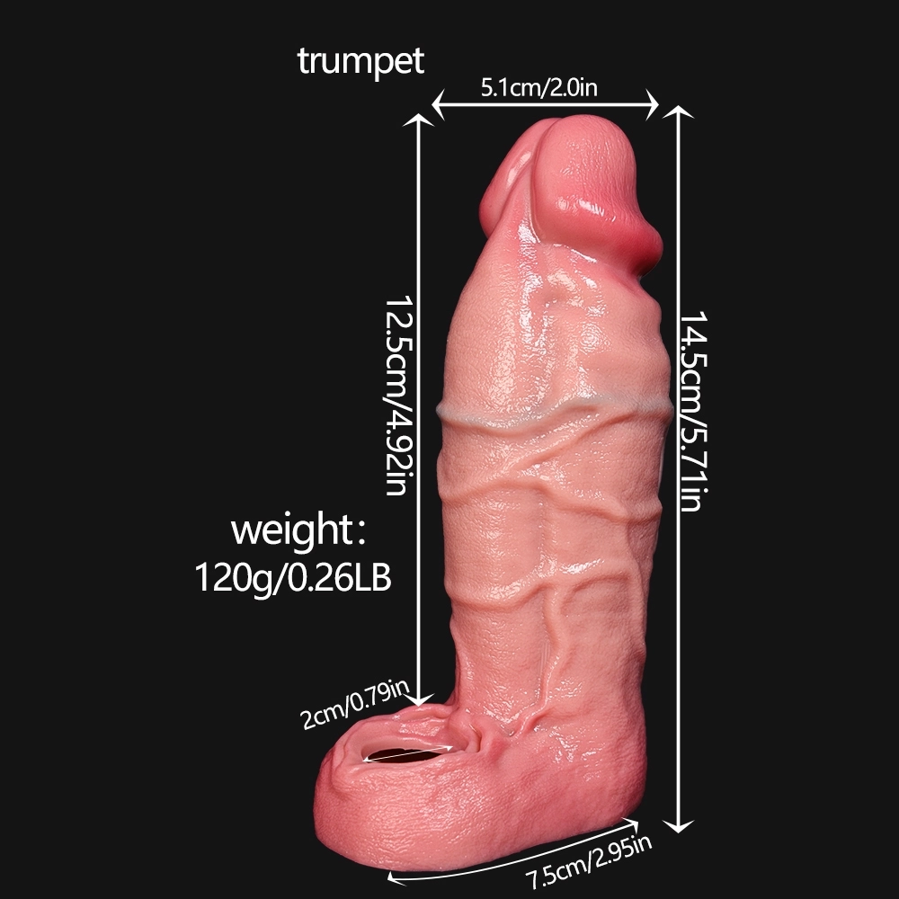 5.7 x 2.1-Inch Realistic Penis Sleeve & Extender