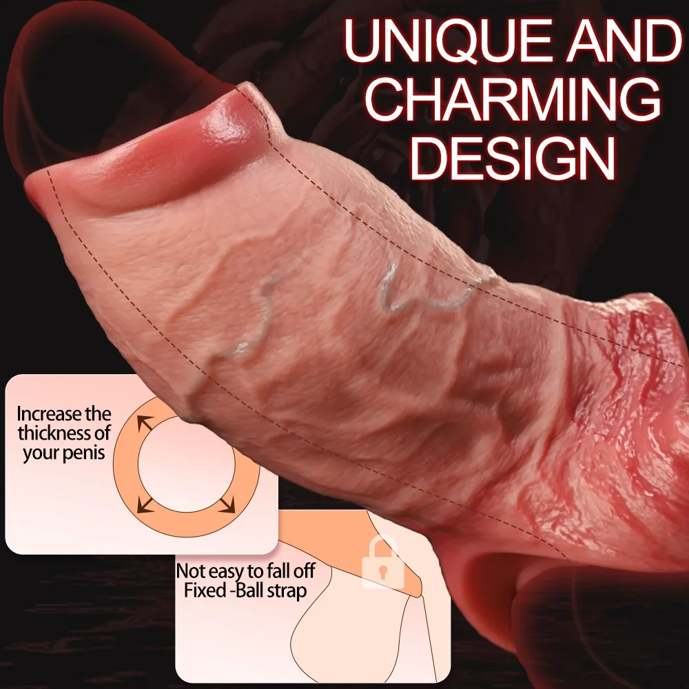 Gmon 5.91 x 2.28 in. Realistic Open-Ended Penis Thickening Sleeve