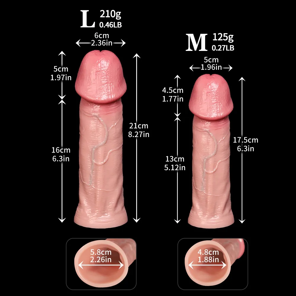 8.27 x 2.36 Inch Realistic Lifelike Penis Sleeve Extender