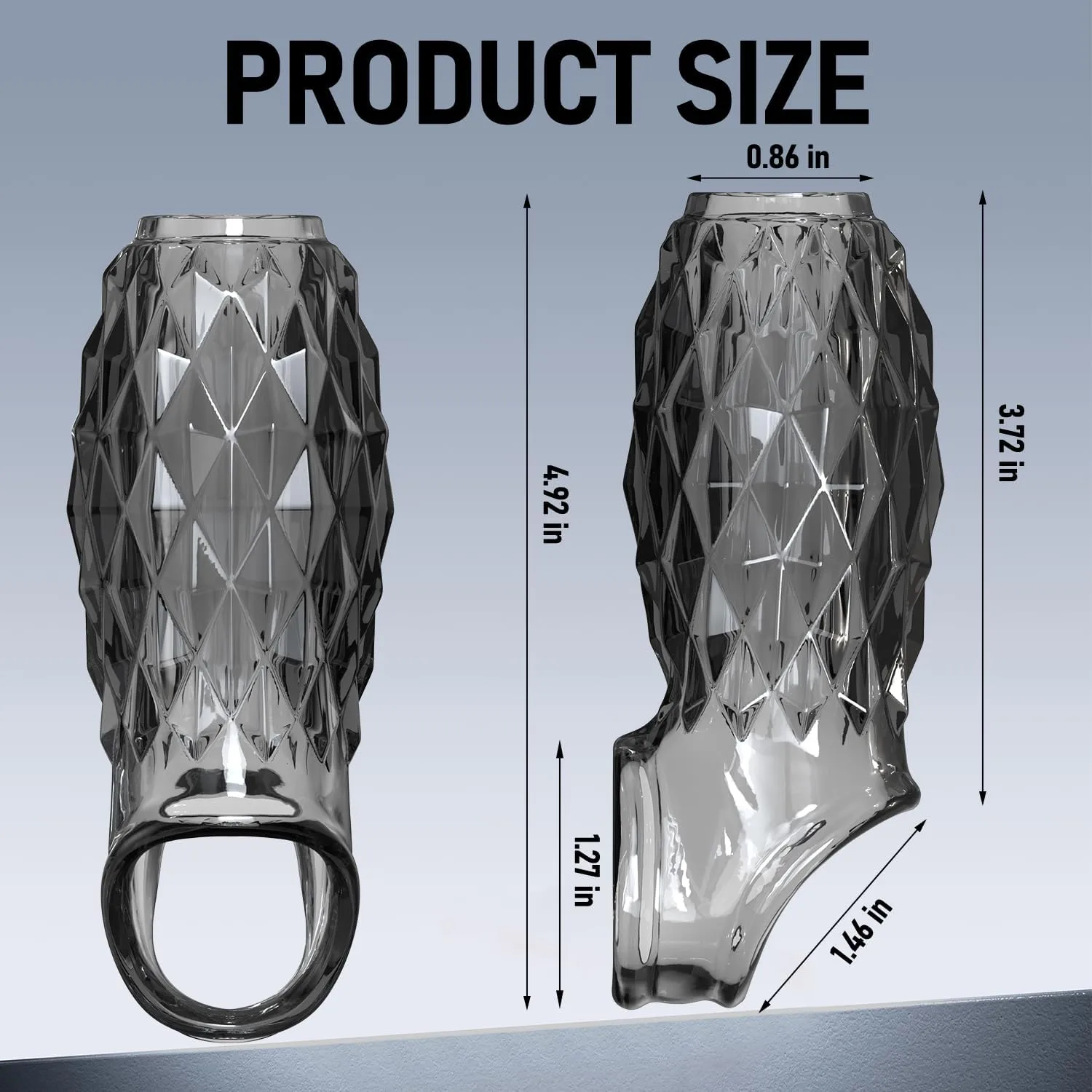 4.92" x 1.2" Transparent TPE/Silicone Open-Tip Penis Extension Sleeve
