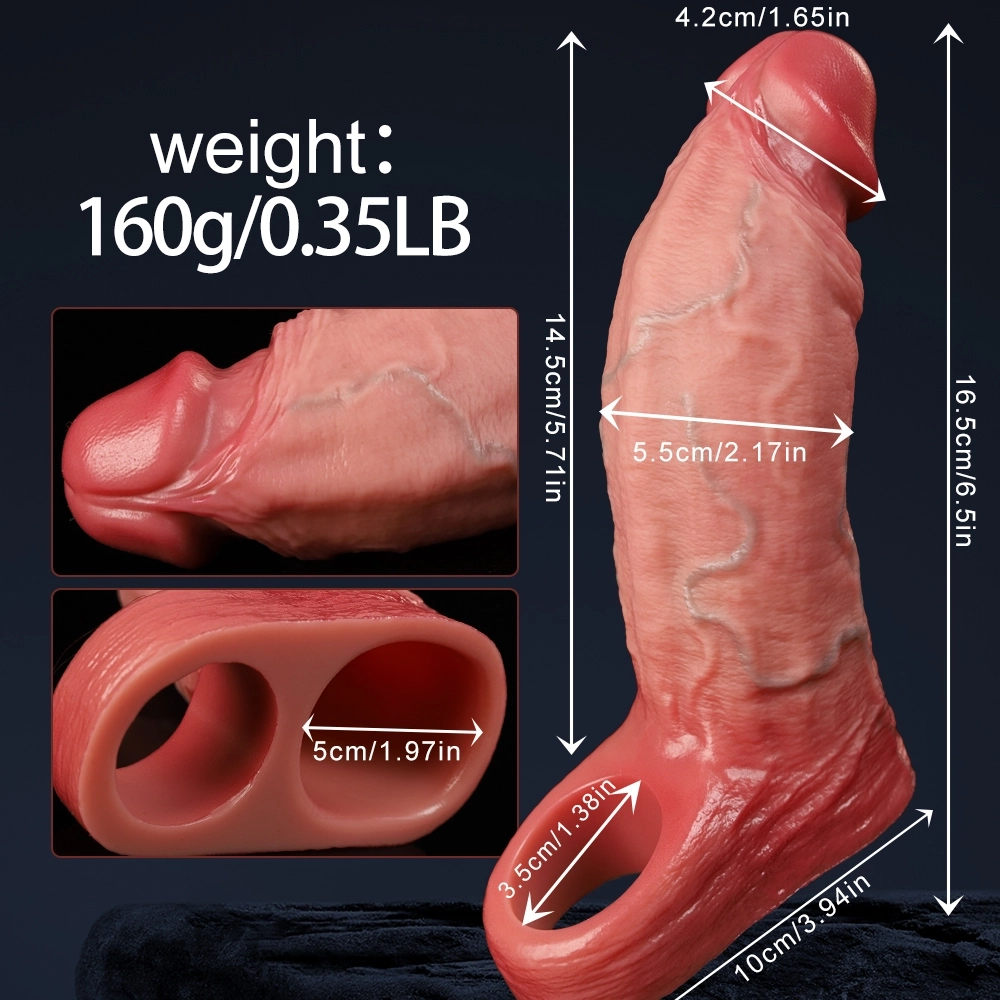 Alis 6.5 x 2.17-inch Thickening, Realistic cock Extension Sleeve