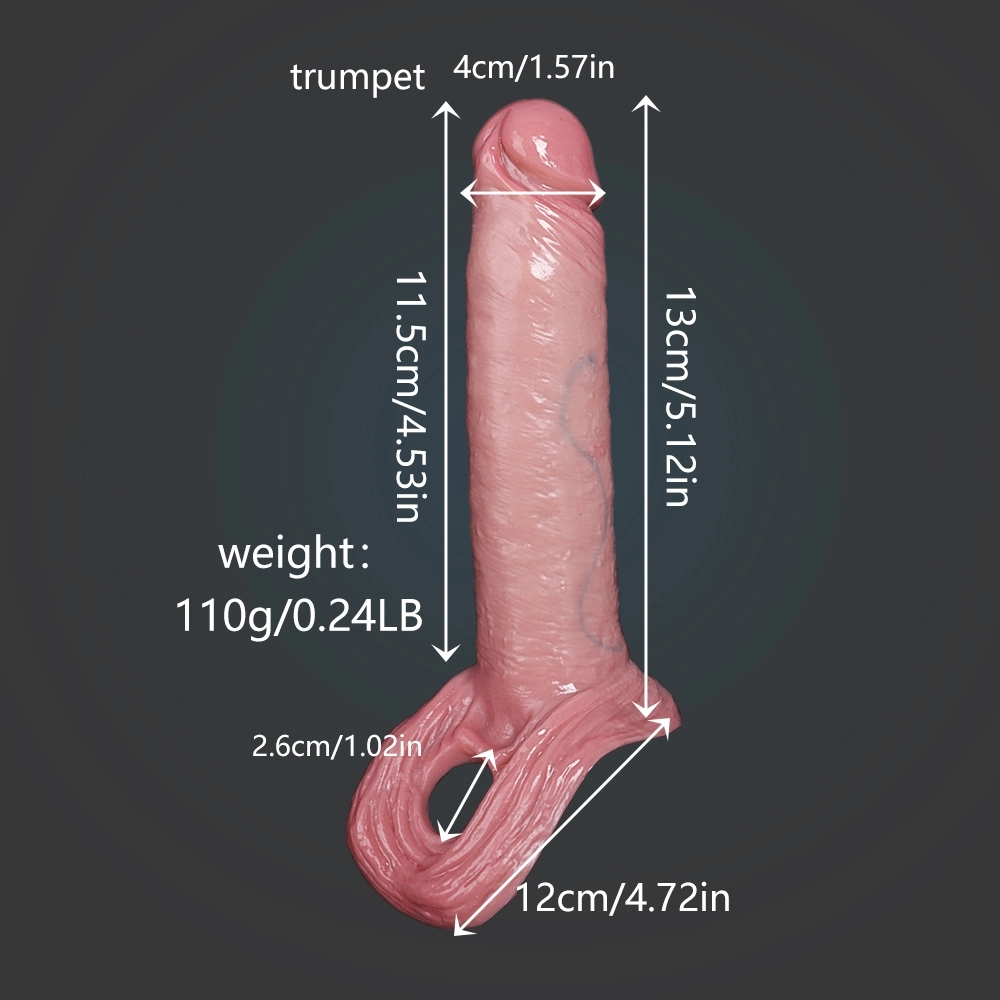 Ki 6.89 x 1.57-inch Realistic Penis Extension Sleeve with Small Head