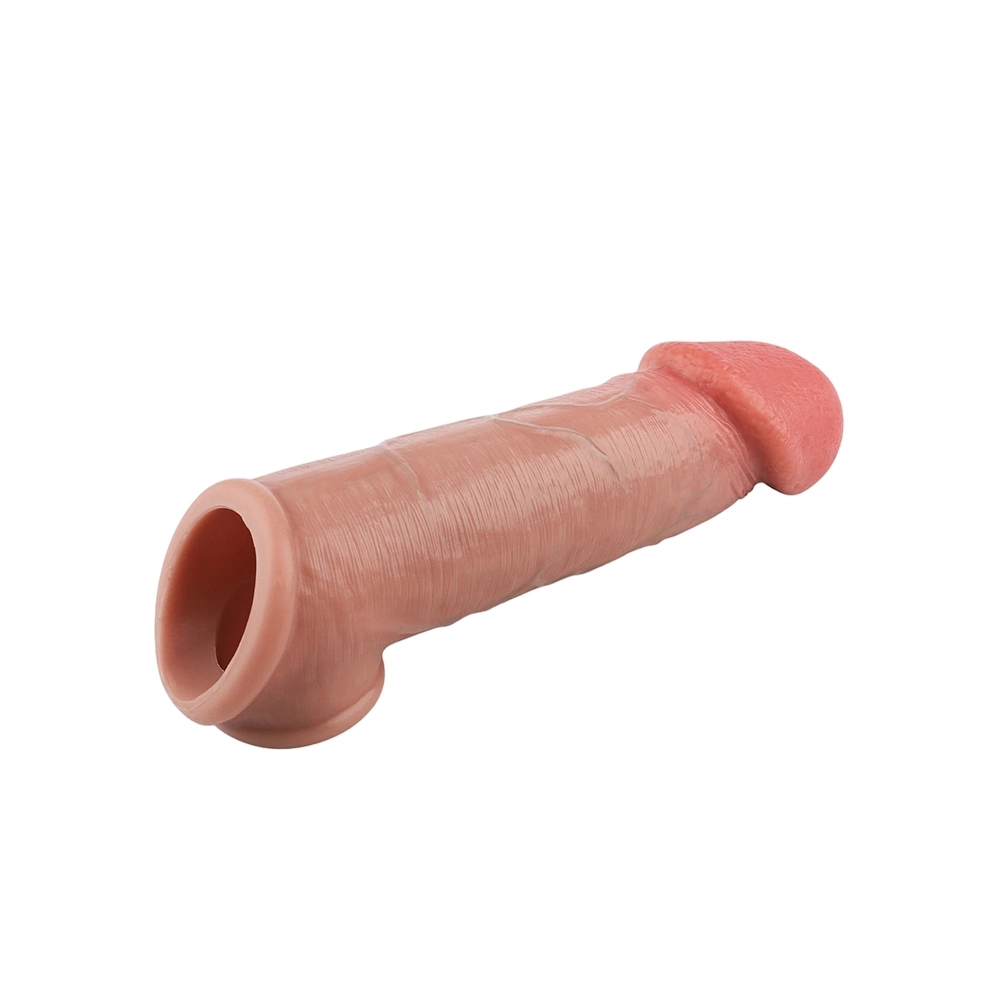 Zlin 8.66" x 1.97" Realistic Silicone Penis Extension Sleeve with Enlarged Glans