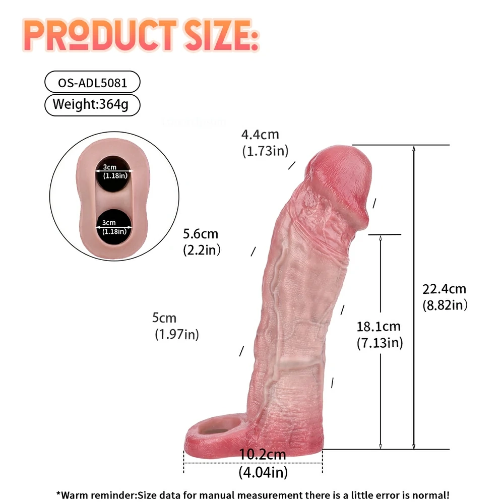 8.82 × 2.2-Inch Thickening, Realistic Dildo Sleeve
