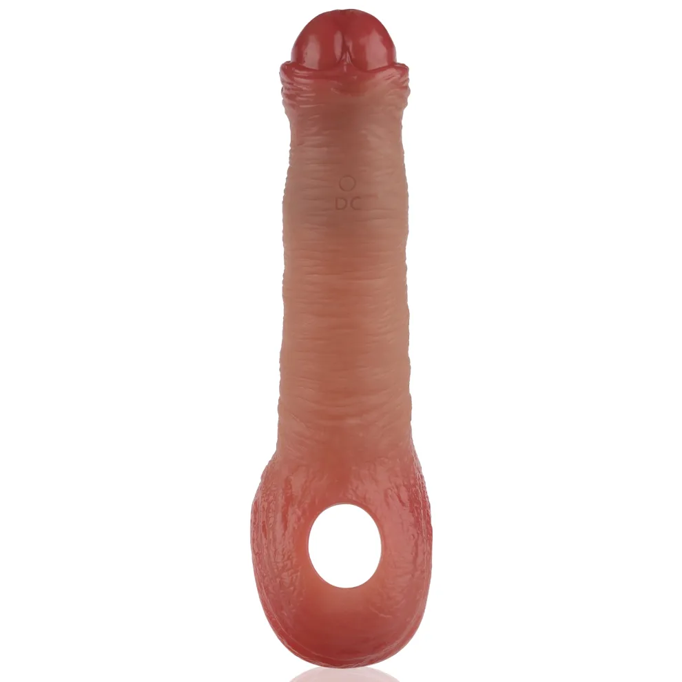 7.1 x 1.6-Inch Remote-Controlled Vibrating Penis Extension Sleeve
