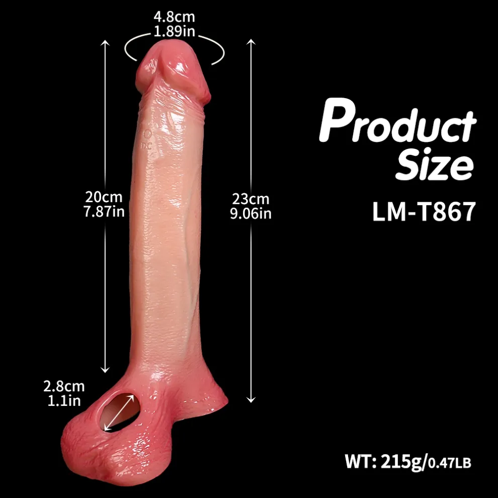 9.1 × 1.9-inch Large Vibrating Penis Sleeve — 9 Vibration Modes