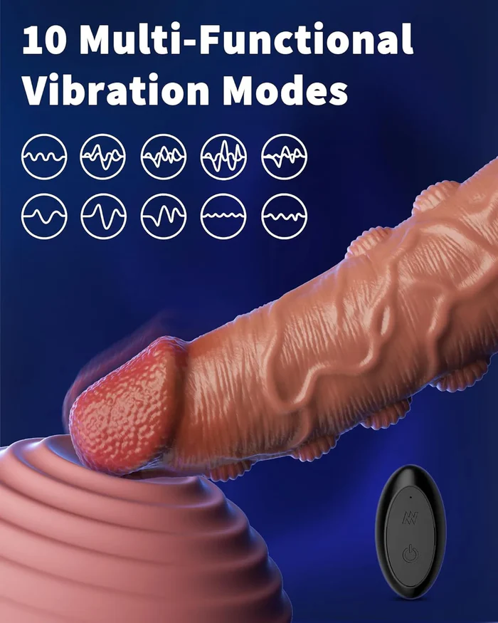 9.84 x 1.89-inch Remote-Controlled 10-Mode Vibrating Penis Sleeve