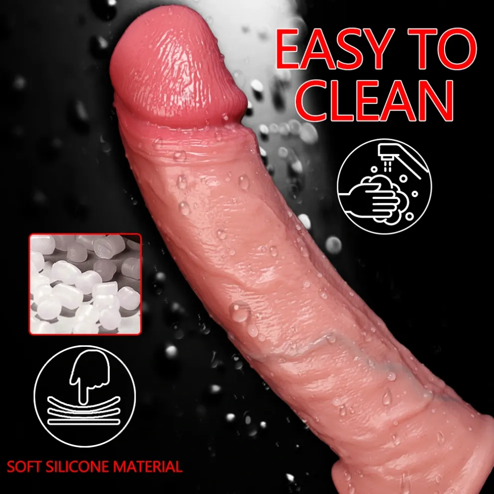 7.7 × 1.6-Inch Realistic Reddish-Skin-Tone Vibrating Penis Extension Sleeve